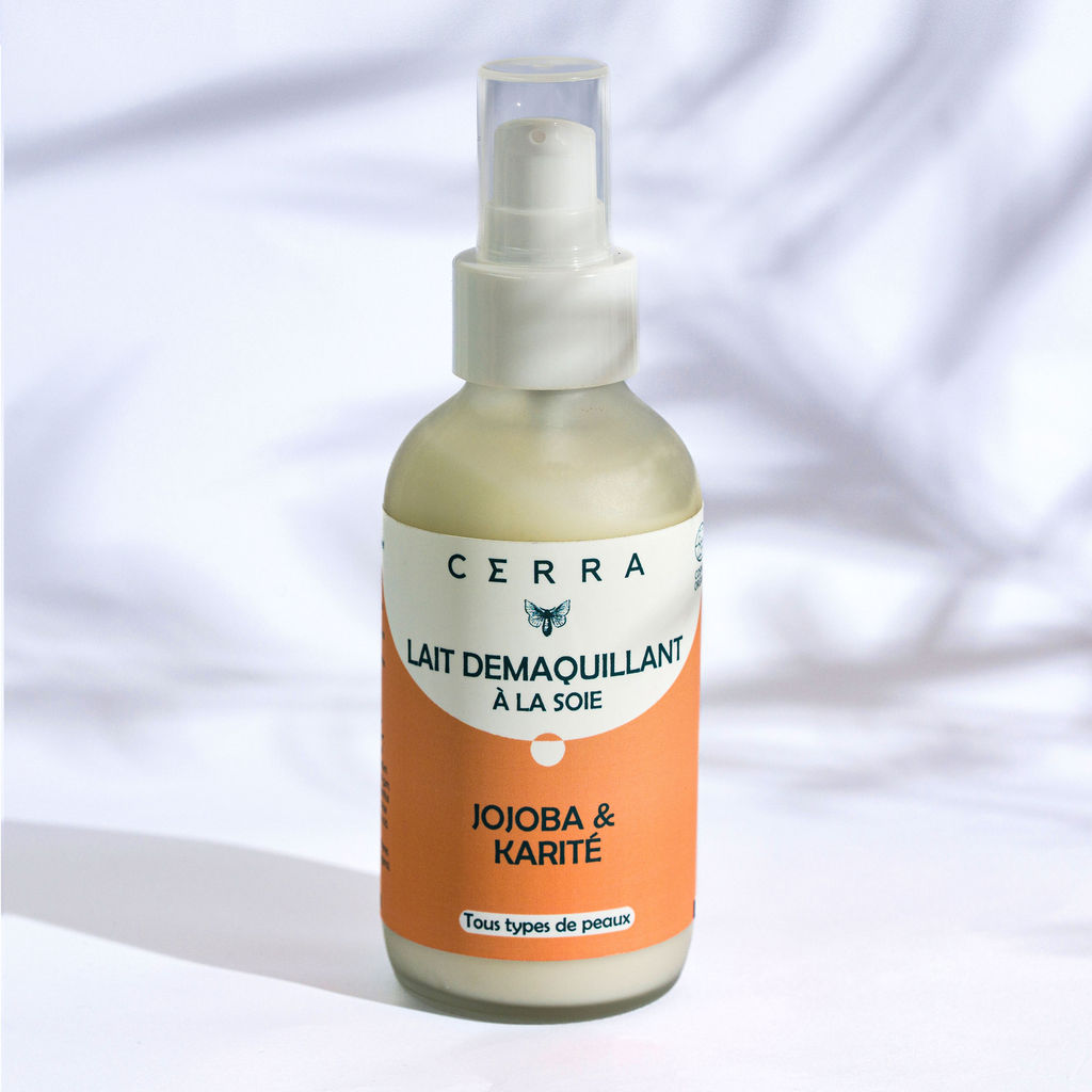 Jojoba- und Shea-Make-up-Entfernermilch – angereichert mit Seide – Cosmos Natural-zertifiziert