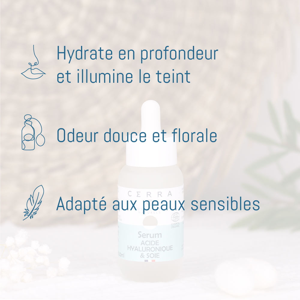 Serum Acide Hyaluronique & Soie - certifié Bio