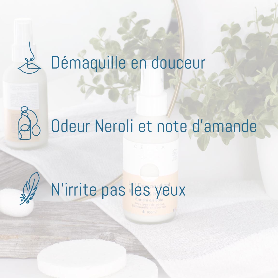 Lait démaquillant Jojoba & Karité - Enrichi à la Soie - Certifié Cosmos Natural