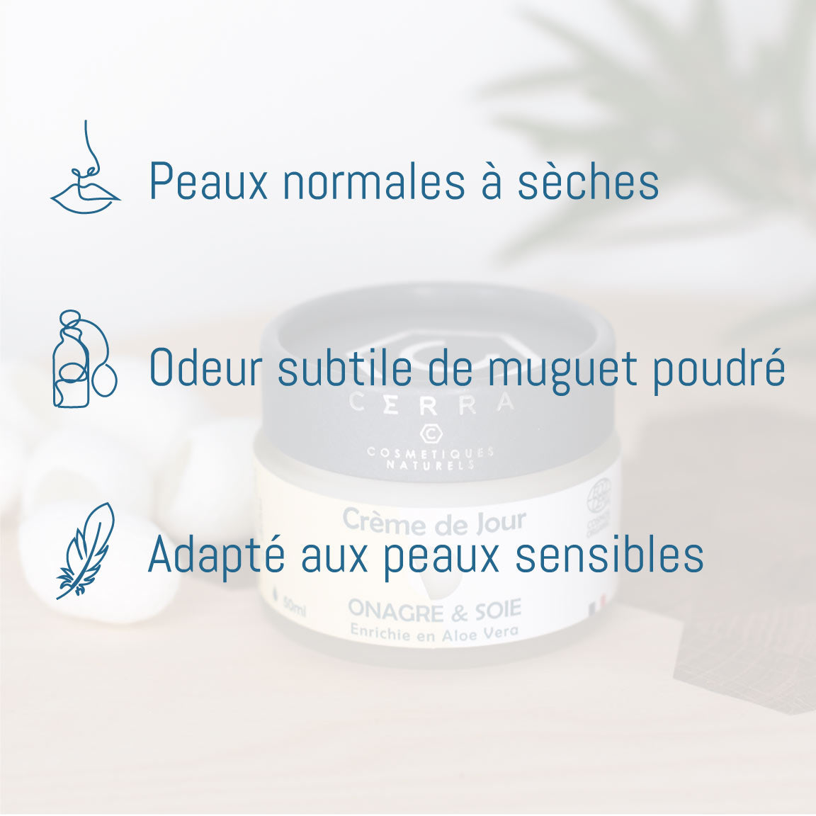 Crème de jour Onagre & Soie - certifiée Bio