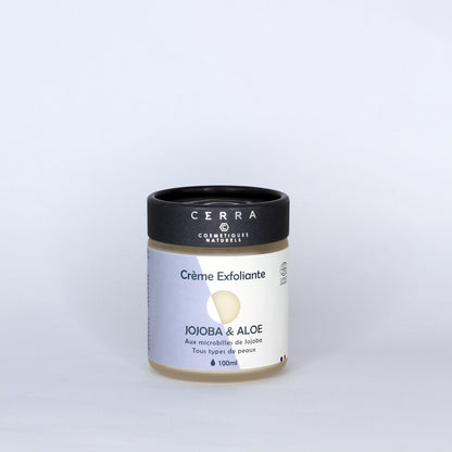 Crème exfoliante Jojoba & Aloe - Enrichie à la Soie - certifiée Bio - 100 ml