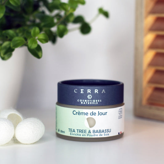 Crème de jour Tea Tree & Babassu - Enrichie à la Soie - Certifiée Bio