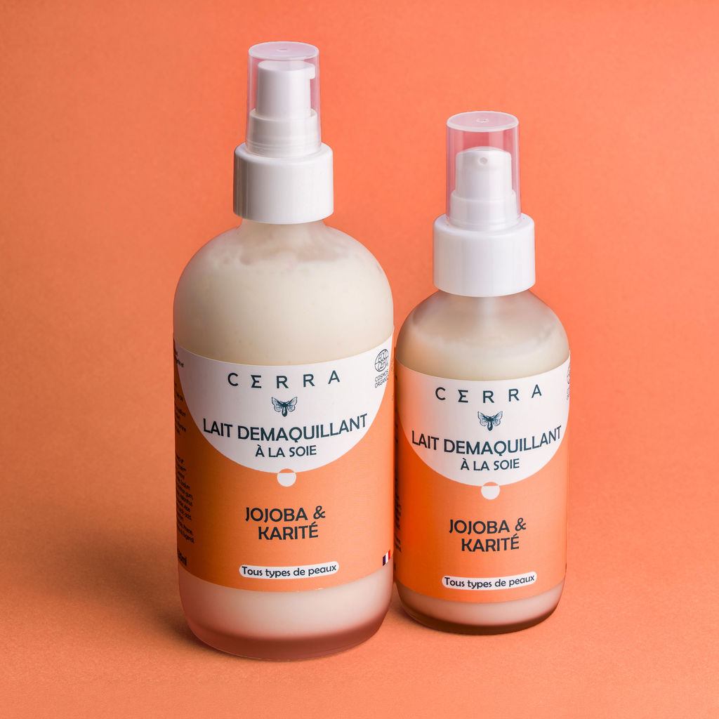 Jojoba- und Shea-Make-up-Entfernermilch – angereichert mit Seide – Cosmos Natural-zertifiziert