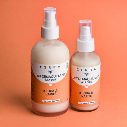 Jojoba- und Shea-Make-up-Entfernermilch – angereichert mit Seide – Cosmos Natural-zertifiziert