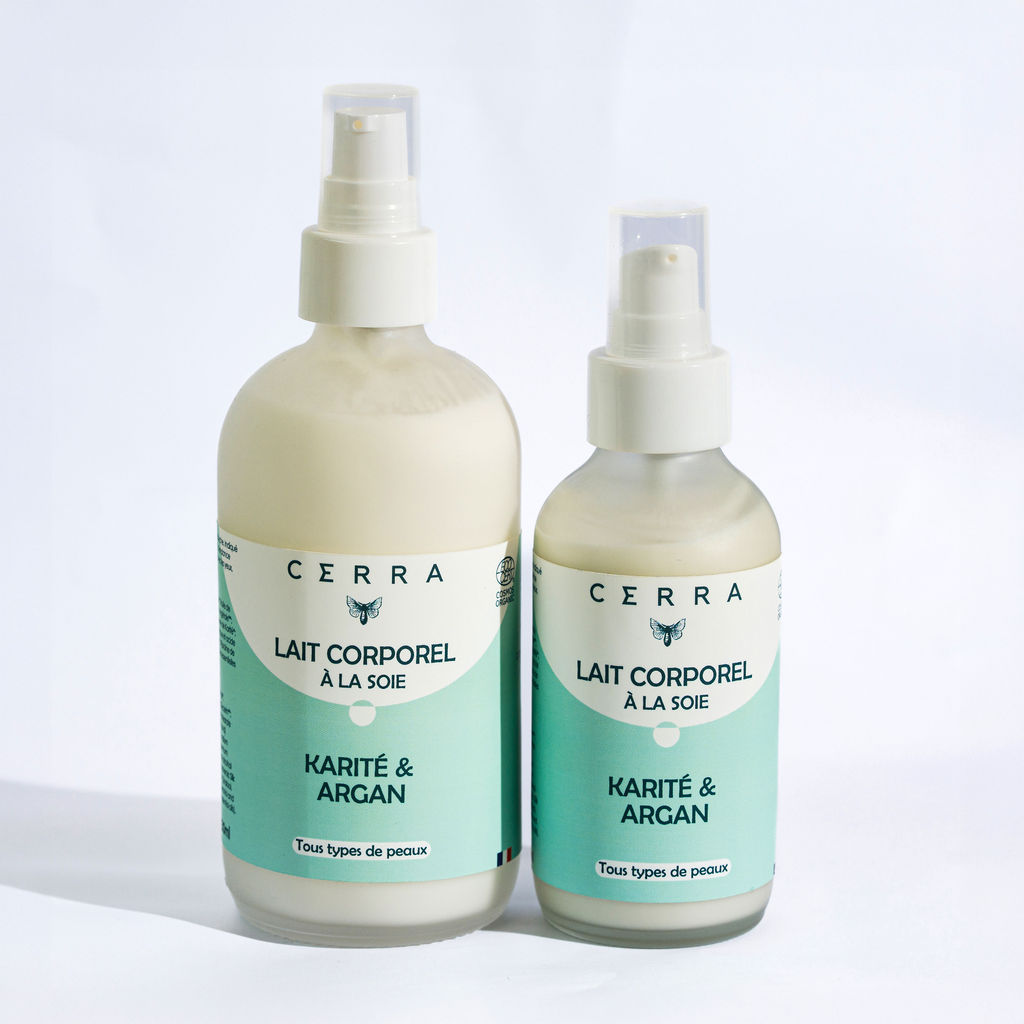 Shea- und Argan-Körpermilch – angereichert mit Seide – aus kontrolliert biologischem Anbau