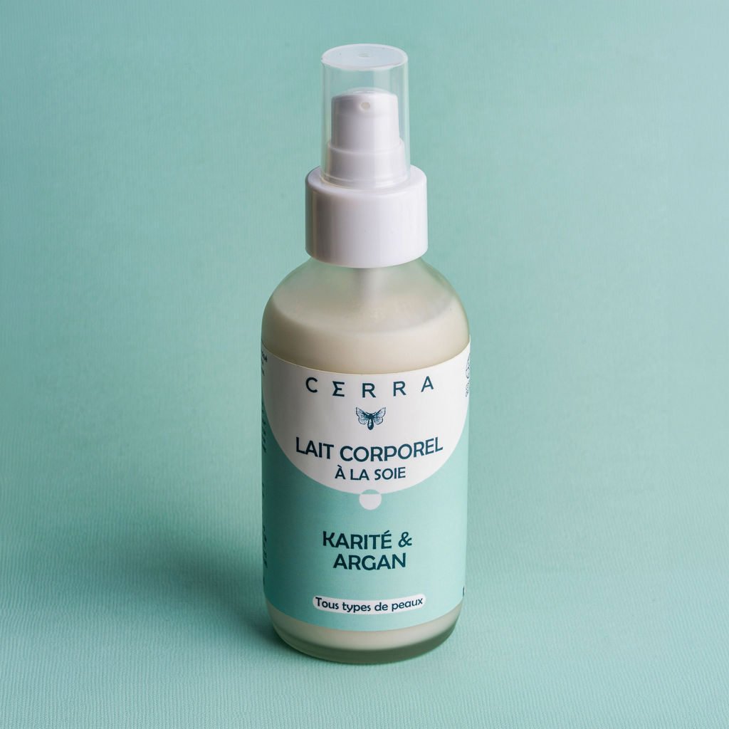 Shea- und Argan-Körpermilch – angereichert mit Seide – aus kontrolliert biologischem Anbau