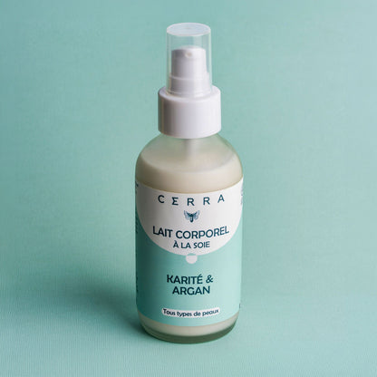 Shea- und Argan-Körpermilch – angereichert mit Seide – aus kontrolliert biologischem Anbau