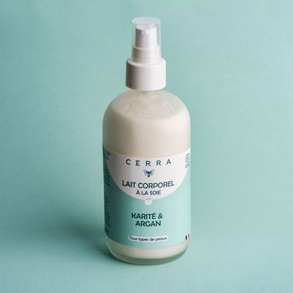 Shea- und Argan-Körpermilch – angereichert mit Seide – aus kontrolliert biologischem Anbau