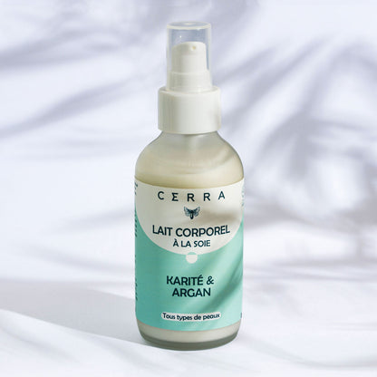 Shea- und Argan-Körpermilch – angereichert mit Seide – aus kontrolliert biologischem Anbau