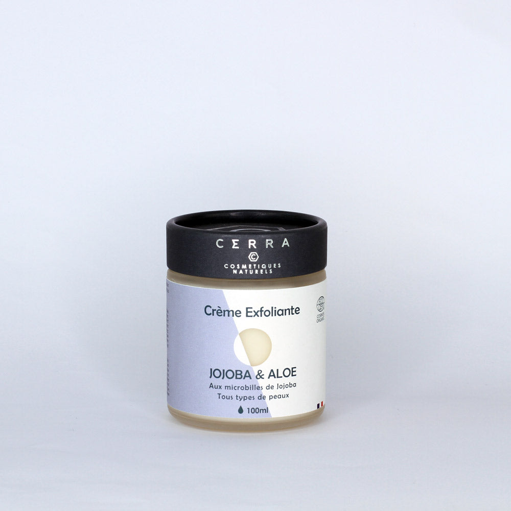 Jojoba &amp; Aloe Exfoliating Cream - Enriched with Silk - Certified Organic - 100 ml