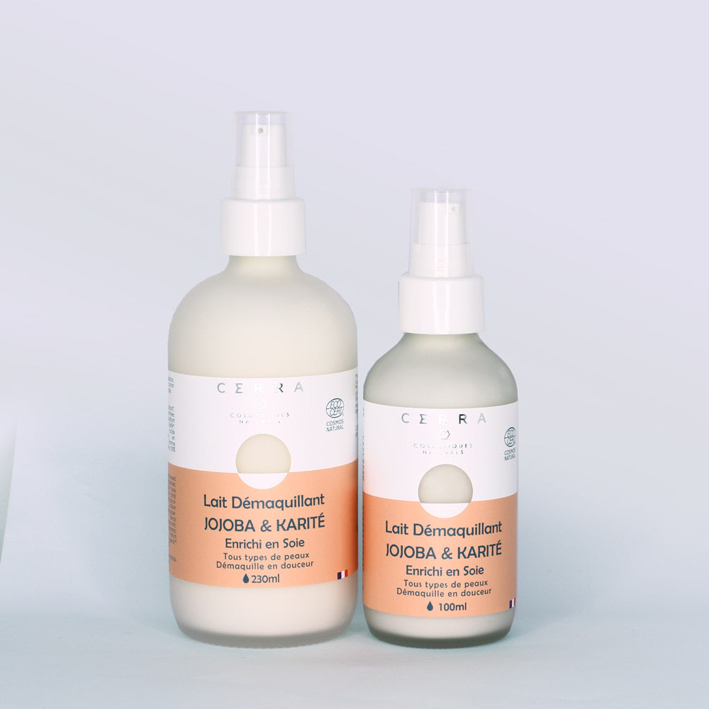 Jojoba &amp; Shea Make-up Remover Milk - Enriched with Silk - Cosmos Natural Certified