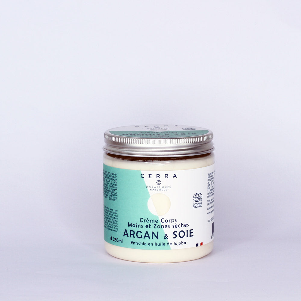 Crème Mains et Zones Sèches Argan & Soie -  certifiée Bio - Mains et Corps